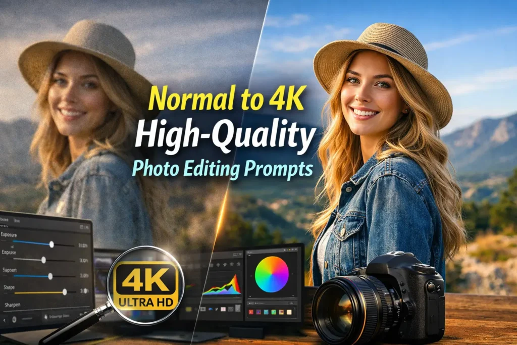 Normal to 4K High-Quality Photo Editing Prompts 