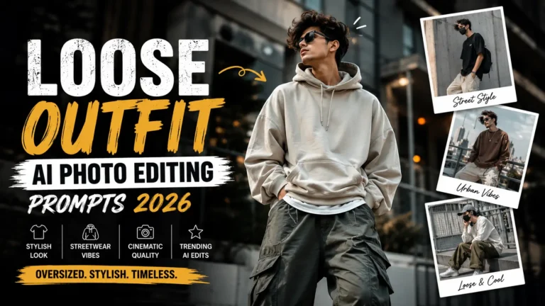 Loose Outfit AI Photo Editing Prompts 2026 for Stylish DP