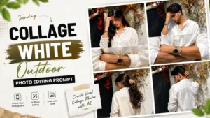 Collage White Outdoor Photo Editing Prompt