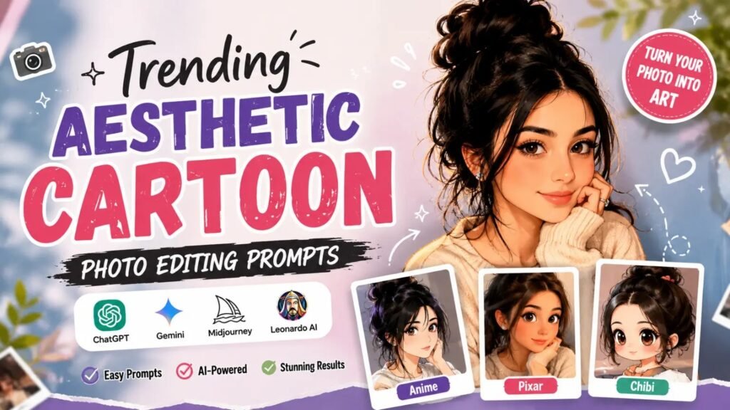 aesthetic cartoon photo editing prompts