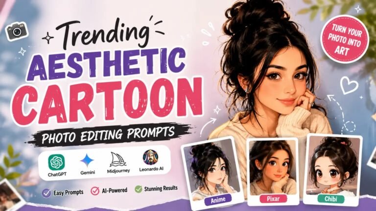 aesthetic cartoon photo editing prompts