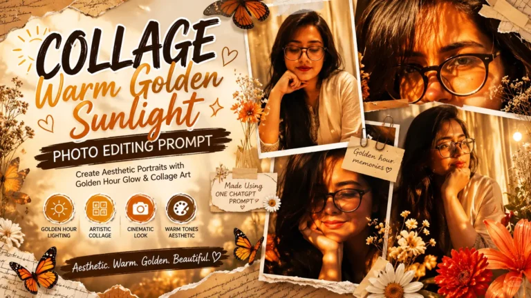 Collage Warm Golden Sunlight Photo Editing Prompt 2026