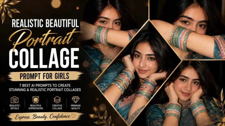 Realistic Beautiful Portrait Collage Prompt For Girls 2026