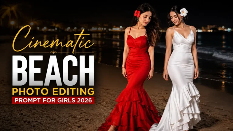 Cinematic Beach Photo Editing Prompt for Girls 2026