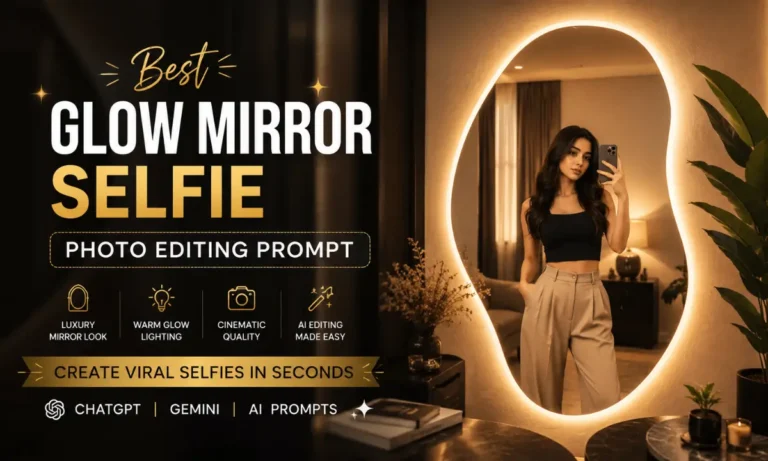Glow Mirror Selfie Photo Editing Prompt