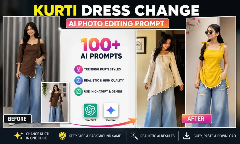 Kurti Dress Change AI Photo Editing Prompt