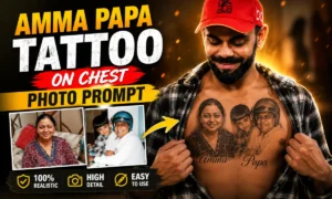 Father Mother Tattoo On Chest Photo Prompt