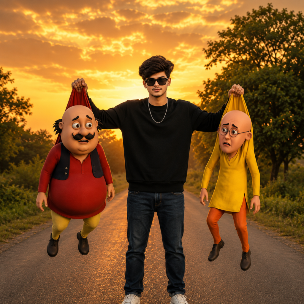 Motu Patlu Funny Ai Photo Prompt