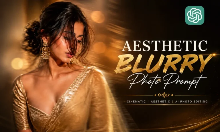 Aesthetic Blurry Saree Prompt For Girls